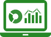 Analytics dashboard on laptop screen with charts and graphs